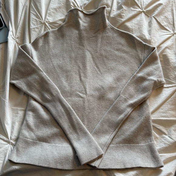 Wilfred 100% Wool Funnel Neck Sweater – Taupe Beige Knit, XS - Picture 6 of 8